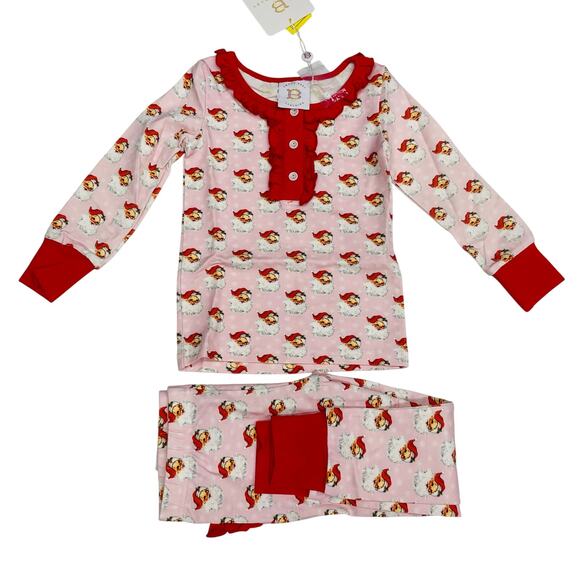 NWT Swoon Baby 4T Pajamas in Santa Claus Print in Pink - Picture 1 of 5